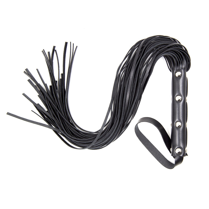 Smart Moves - Stud Flogger - PU Leer - 63 cm - Zwart-Erotiekvoordeel.nl
