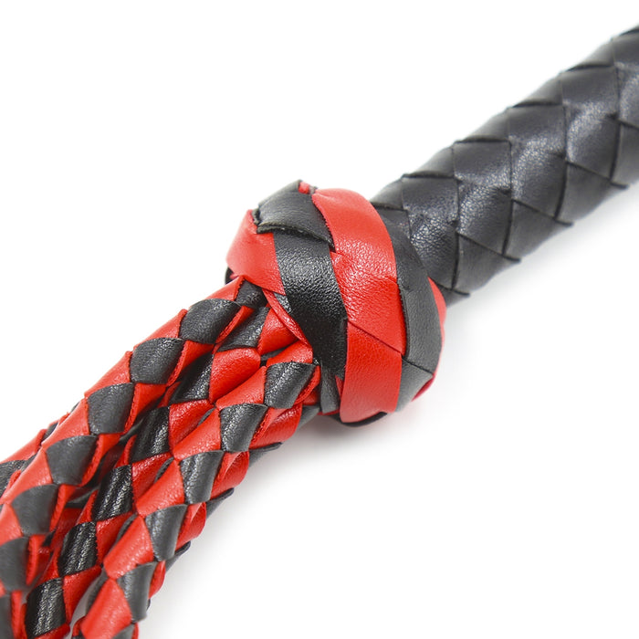 Smart Moves - Flogger met Gevlochten Strengen 78 cm - Zwart/Rood-Erotiekvoordeel.nl