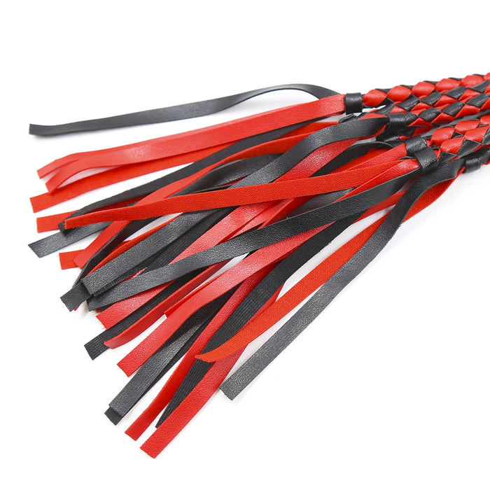 Smart Moves - Flogger met Gevlochten Strengen 78 cm - Zwart/Rood-Erotiekvoordeel.nl