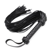 Smart Moves - Flogger - PU Leer - Gevlochten Handvat - 65 cm - Zwart-Erotiekvoordeel.nl