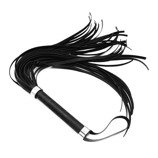 Smart Moves - Flogger - 63 cm - PU Leer - Glad Acryl Handvat - Zwart-Erotiekvoordeel.nl