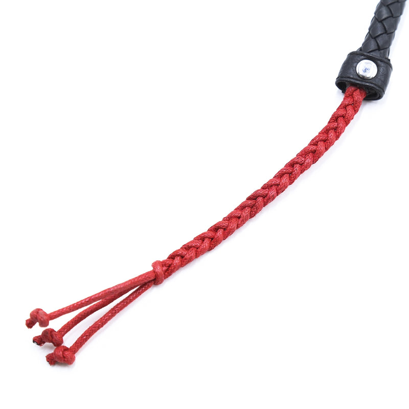 Smart Moves - Lange Bullwhip - 106 cm - Brokaat Kanten Handvat - Zwart/Rood-Erotiekvoordeel.nl