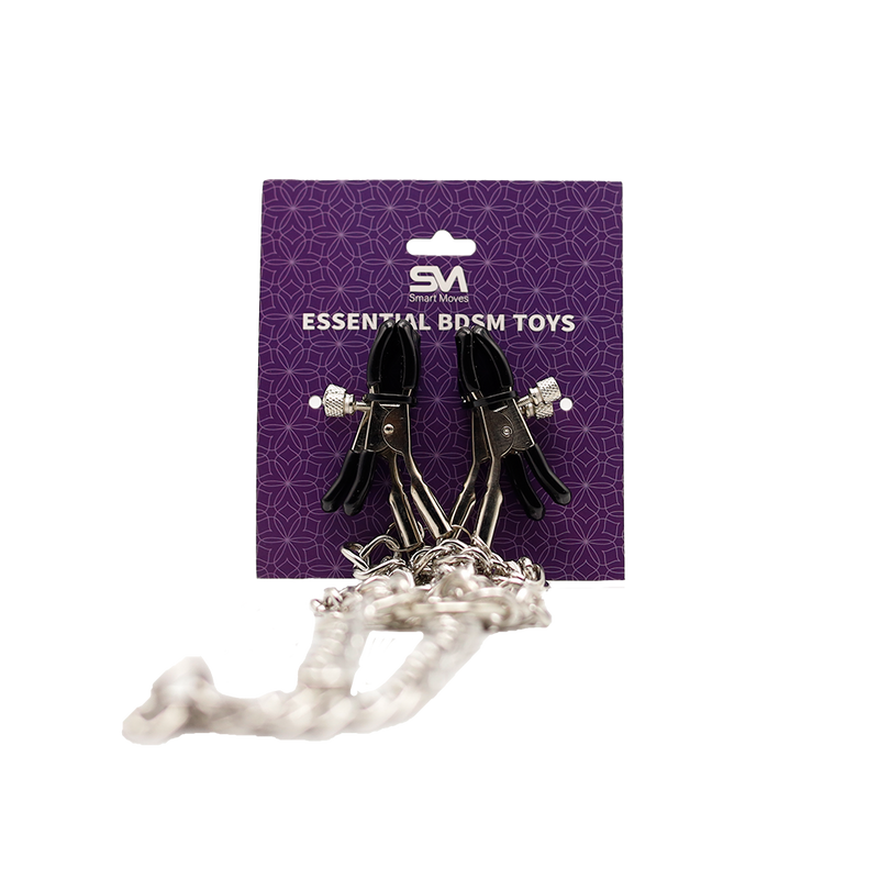 Smart Moves - Tepelklemmmen en Schaamlipklemmen aan Ketting - Verstelbaar - Zilver-Erotiekvoordeel.nl