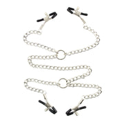 Smart Moves - Tepelklemmmen en Schaamlipklemmen aan Ketting - Verstelbaar - Zilver-Erotiekvoordeel.nl
