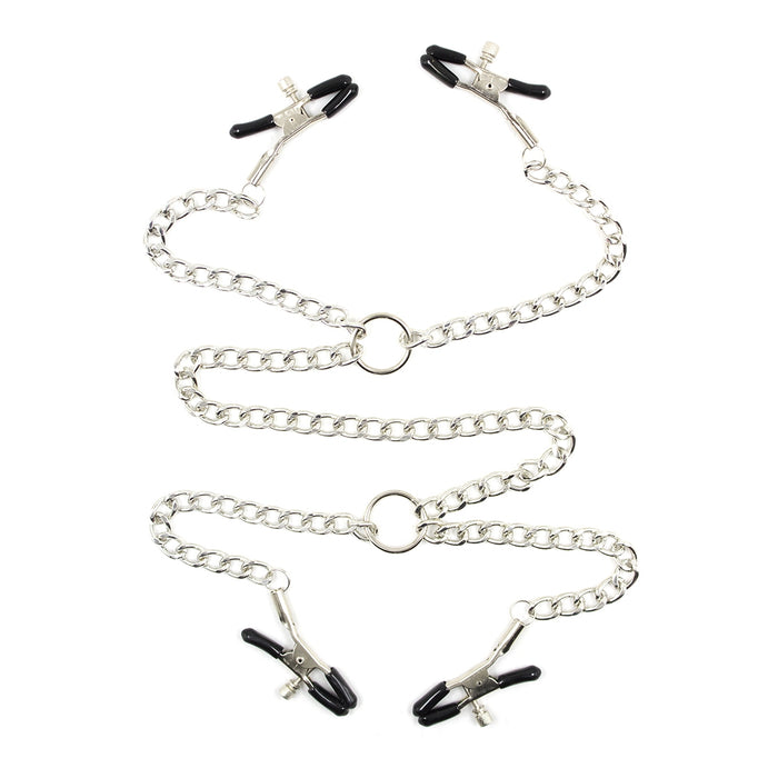 Smart Moves - Tepelklemmmen en Schaamlipklemmen aan Ketting - Verstelbaar - Zilver-Erotiekvoordeel.nl