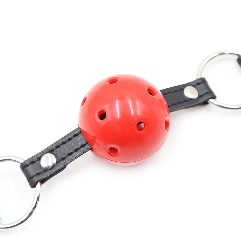 Smart Moves - Ball Gag - Plastic Bal met Ademgaten - Rood/Zwart-Erotiekvoordeel.nl