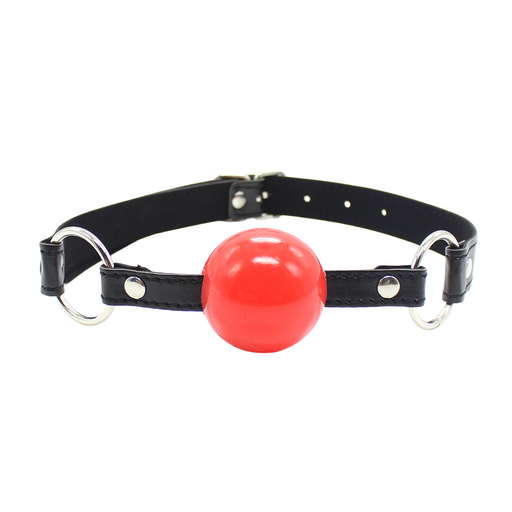 Smart Moves - Ball Gag - Plastic Bal - Bandje PU Leer - Zwart/Rood-Erotiekvoordeel.nl