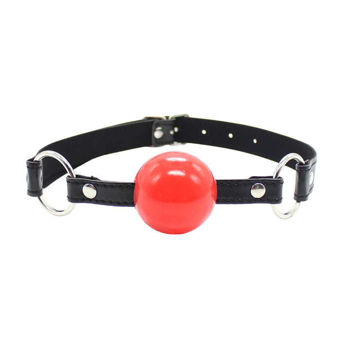 Smart Moves - Ball Gag - Plastic Bal - Bandje PU Leer - Zwart/Rood-Erotiekvoordeel.nl