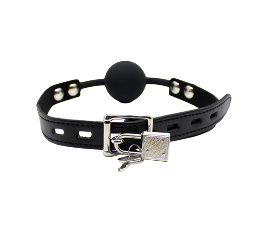 Smart Moves - Afsluitbare Siliconen Ball Gag - Zwart-Erotiekvoordeel.nl