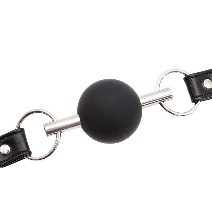 Smart Moves - Luxueuze Ball Gag - Zwart/Zilver-Erotiekvoordeel.nl