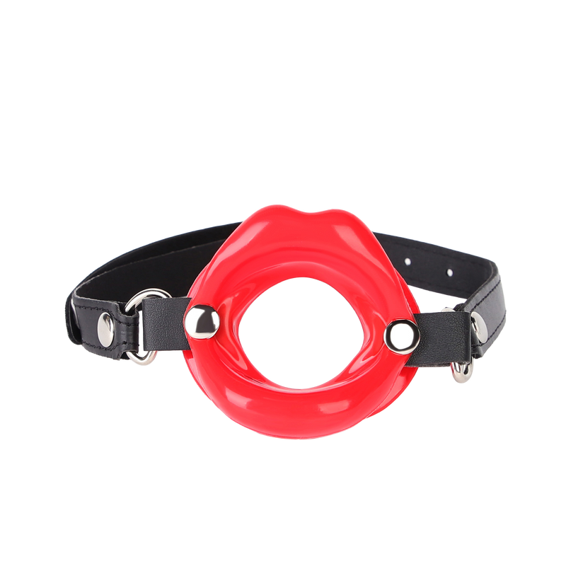 Fixxx - Rode Lippen Ring Gag - Rood/Zwart