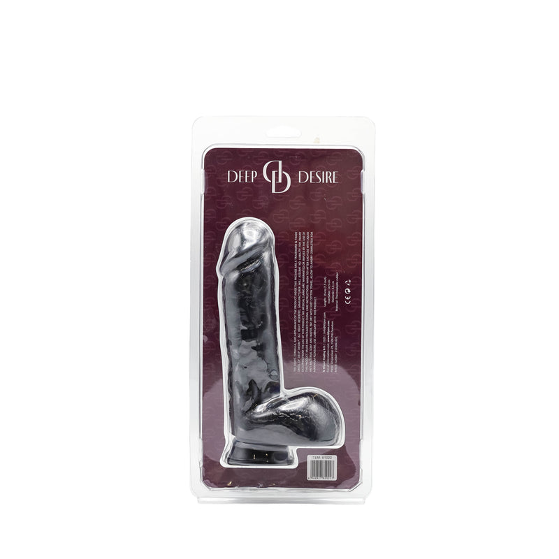 Deep Desire - Dildo met Zuignap - TPR - 19 cm - Zwart-Erotiekvoordeel.nl