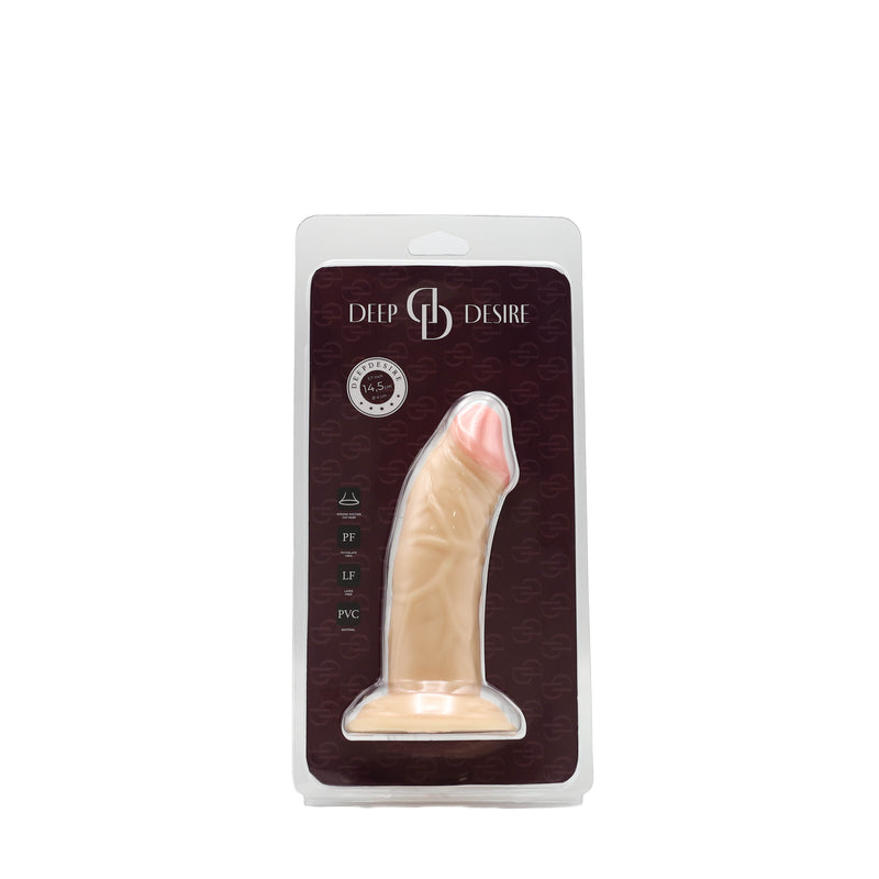 Deep Desire - Dildo met Zuignap - PVC - 15 cm - Lichte Huidskleur-Erotiekvoordeel.nl