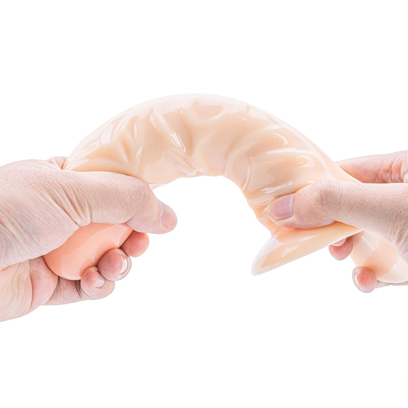 Being Fetish - PVC Dildo met Platte Voet - 20 cm - Lichte Huidskleur-Erotiekvoordeel.nl