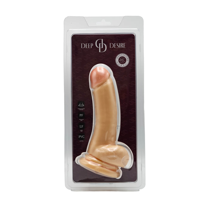 Deep Desire - PVC Dildo - 20 cm – Lichte huidskleur-Erotiekvoordeel.nl