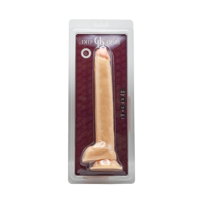 Deep Desire - PVC Dildo - 32 cm - Lichte Huidskleur-Erotiekvoordeel.nl