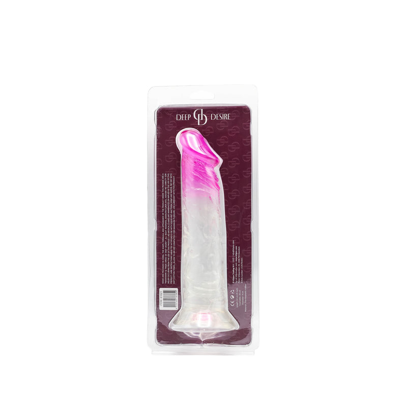 Deep Desire - Transparante Dildo - TPR - 22 cm - Transparant/Roze-Erotiekvoordeel.nl
