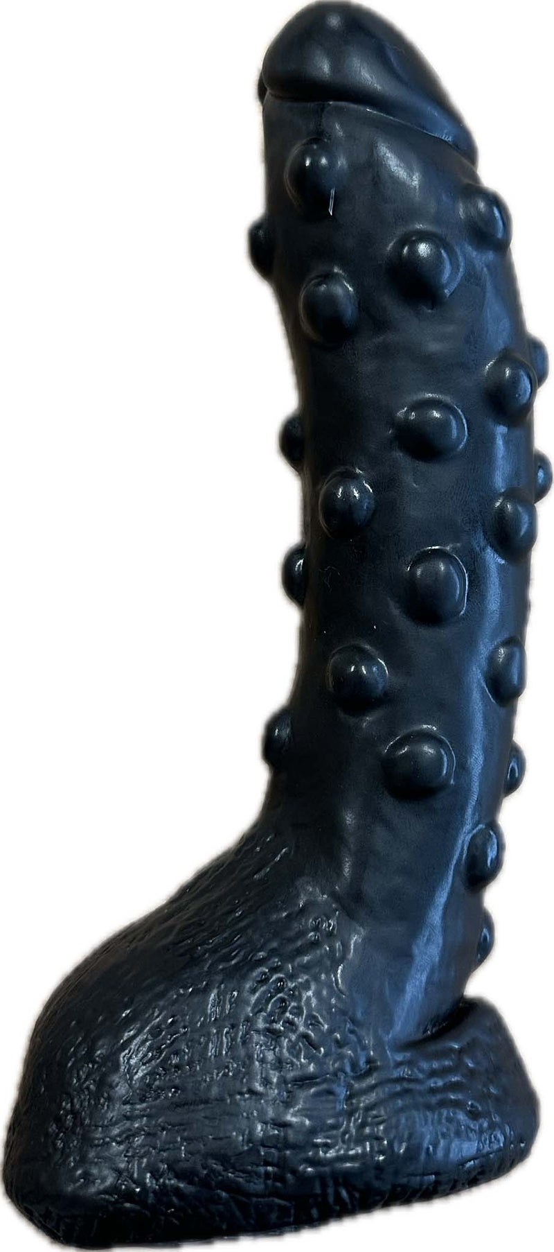 Being Fetish - PVC Dildo met Noppen - 23 cm - Zwart-Erotiekvoordeel.nl
