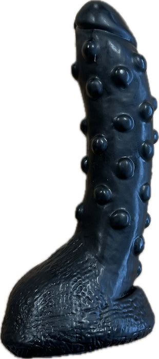 Being Fetish - PVC Dildo met Noppen - 23 cm - Zwart-Erotiekvoordeel.nl