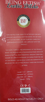 Being Fetish - PVC Dildo - 29 cm - Zwart-Erotiekvoordeel.nl