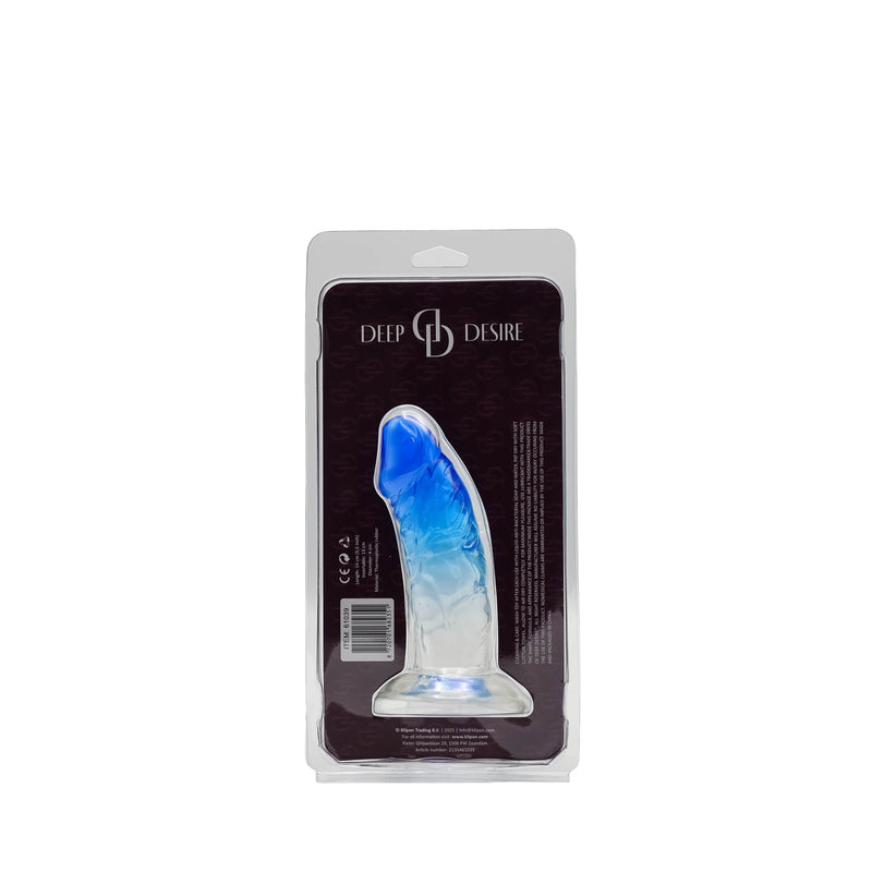 Deep Desire - Dildo - Kunstrubber - 15 cm - Transparant/Blauw-Erotiekvoordeel.nl