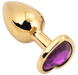 PLGZ - Hartvormige Metalen Buttplug - Goud - Paarse Siersteen - Large-Erotiekvoordeel.nl