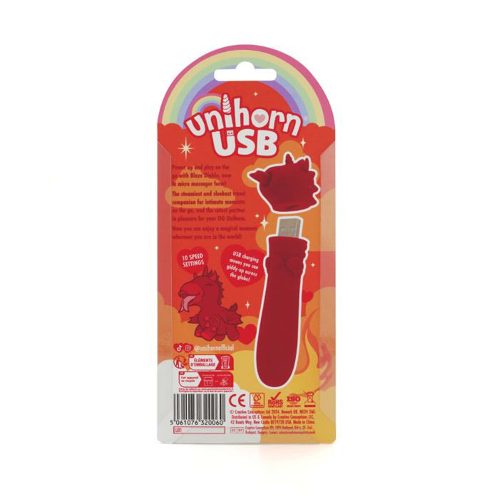Unihorn Bullet Vibrator - Blaze Diablo - Wijnrood-Erotiekvoordeel.nl