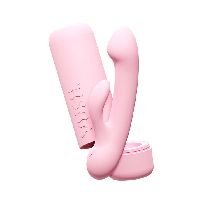 Vush - Pop Glow - Dubbele Stimulatie Rabbit Vibrator - Met Opbergkoker - Lichtroze-Erotiekvoordeel.nl