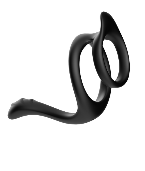 The Wave - Anillo doble para el pene n.º 07 - Negro-Erotiekvoordeel.nl