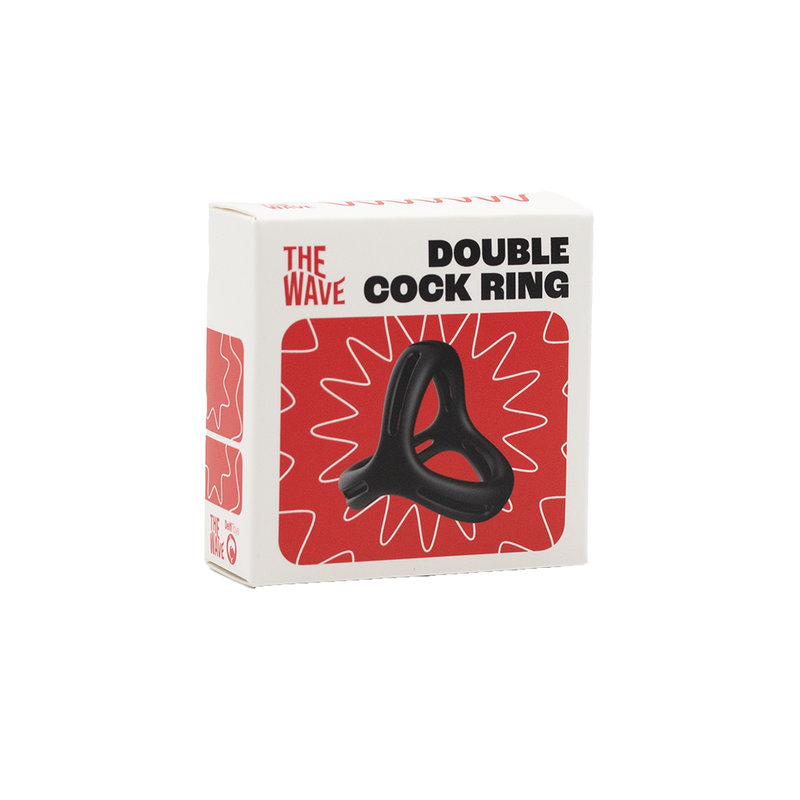 The Wave - Dubbele cockring Nr. 13 - Zwart-Erotiekvoordeel.nl