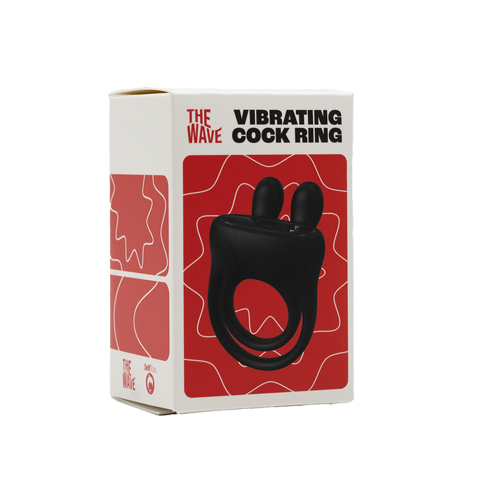The Wave - Vibrerende Cockring met Clitoris Stimulator - Nr. 26 - Zwart-Erotiekvoordeel.nl