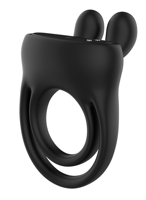 The Wave - Vibrerende Cockring met Clitoris Stimulator - Nr. 26 - Zwart-Erotiekvoordeel.nl
