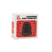 The Wave - Stay Hard - Cockringen Set Nr. 2 - 6 stuks - Zwart-Erotiekvoordeel.nl