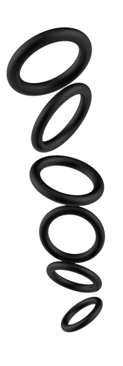 The Wave - Stay Hard - Cockringen Set Nr. 2 - 6 stuks - Zwart-Erotiekvoordeel.nl