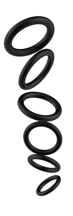 The Wave - Stay Hard - Cockringen Set Nr. 2 - 6 stuks - Zwart-Erotiekvoordeel.nl