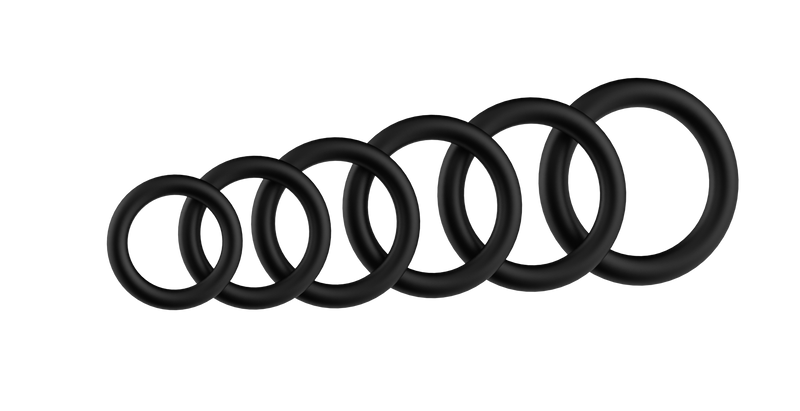 The Wave - Stay Hard - Cockringen Set Nr. 2 - 6 stuks - Zwart-Erotiekvoordeel.nl