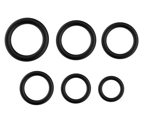 The Wave - Stay Hard - Cockringen Set Nr. 2 - 6 stuks - Zwart-Erotiekvoordeel.nl