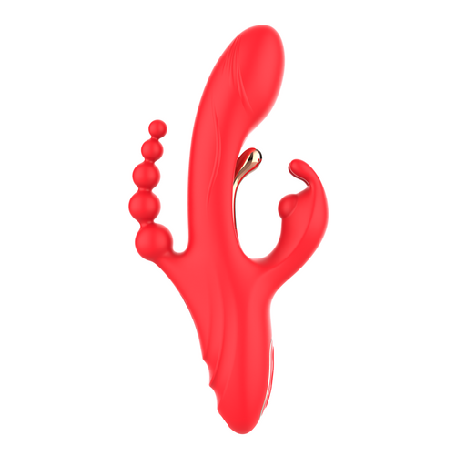 Inner Bloom - Tapping Rabbit en Anaal Vibrator - Rood-Erotiekvoordeel.nl