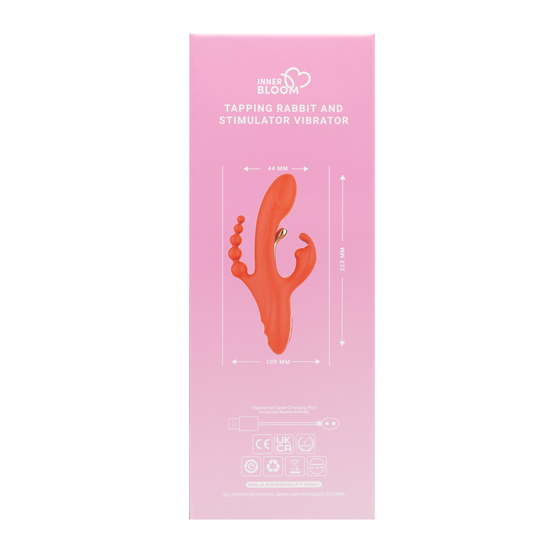 Inner Bloom - Tapping Rabbit en Anaal Vibrator - Rood-Erotiekvoordeel.nl