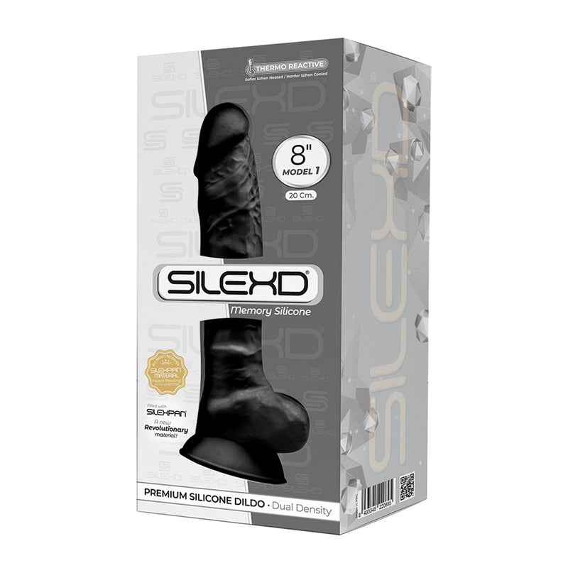SILEXD - Realistische Dildo - Model 1 - 20 cm - Zwart-Erotiekvoordeel.nl