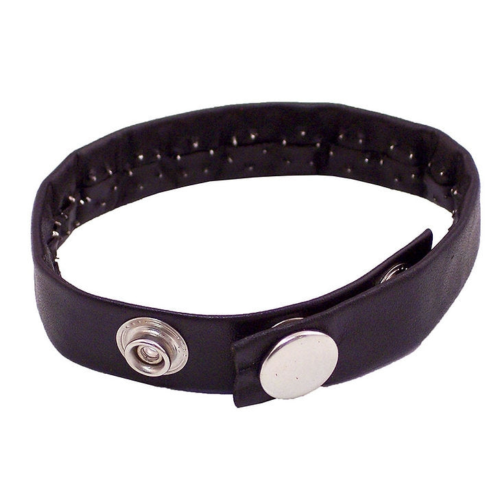 Rouge - Lederen Cockring met Spijkertjes - Zwart-Erotiekvoordeel.nl