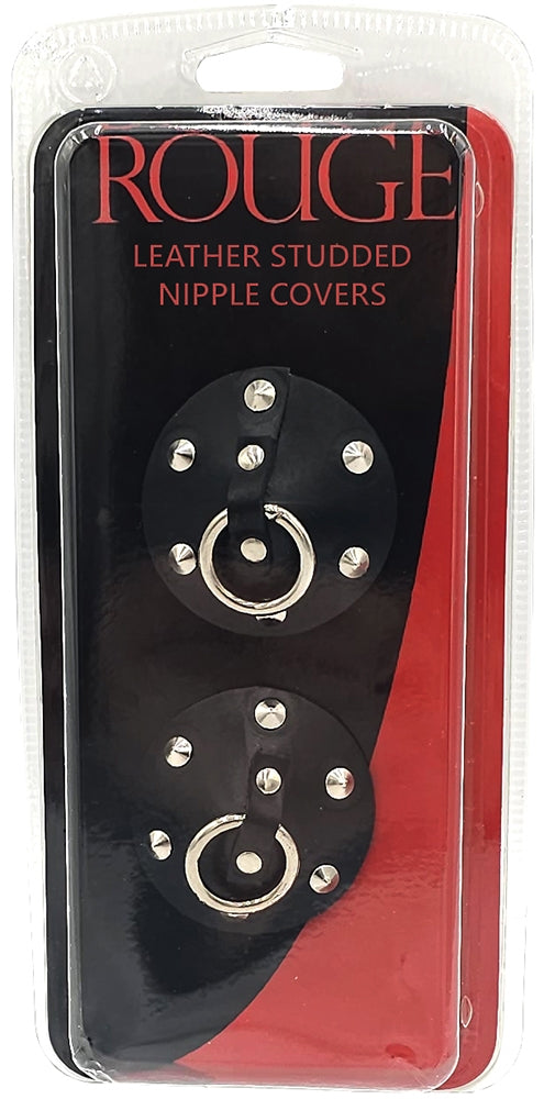 Rouge - Lederen Tepelcovers - Met Extra Stickers - Zwart-Erotiekvoordeel.nl