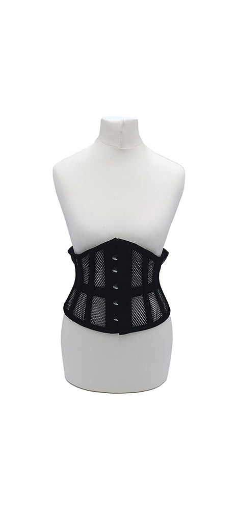 Rouge - Mesh Corset - Maat L-XL - Zwart-Erotiekvoordeel.nl