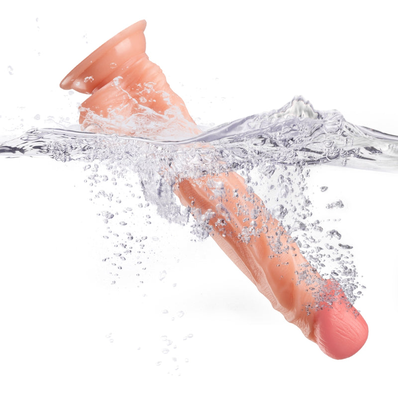 Lance's - PVC Dildo met Zuignap - 24,1 cm - Lichte Huidskleur-Erotiekvoordeel.nl