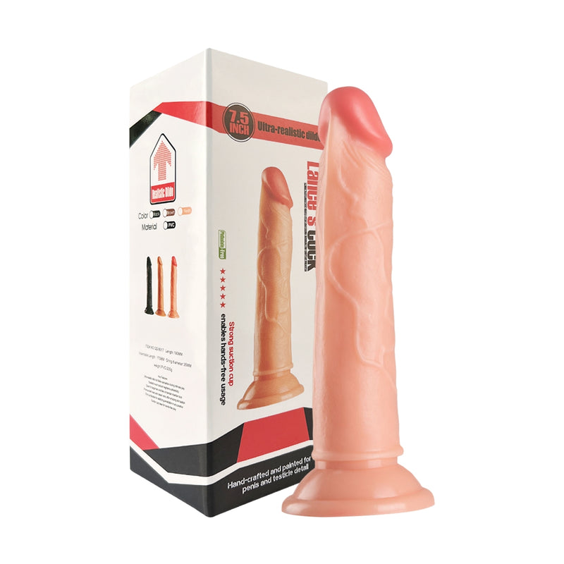 Lance's - PVC Dildo met Zuignap - 19,1 cm - Lichte Huidskleur-Erotiekvoordeel.nl