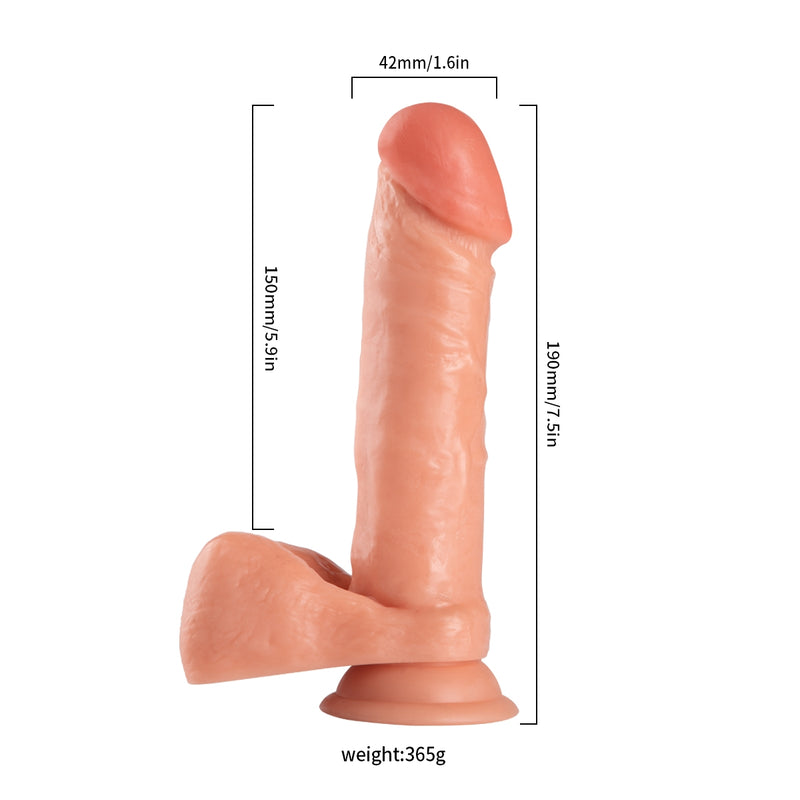 Lance's - PVC Dildo met Zuignap - 19 cm - Lichte Huidskleur-Erotiekvoordeel.nl