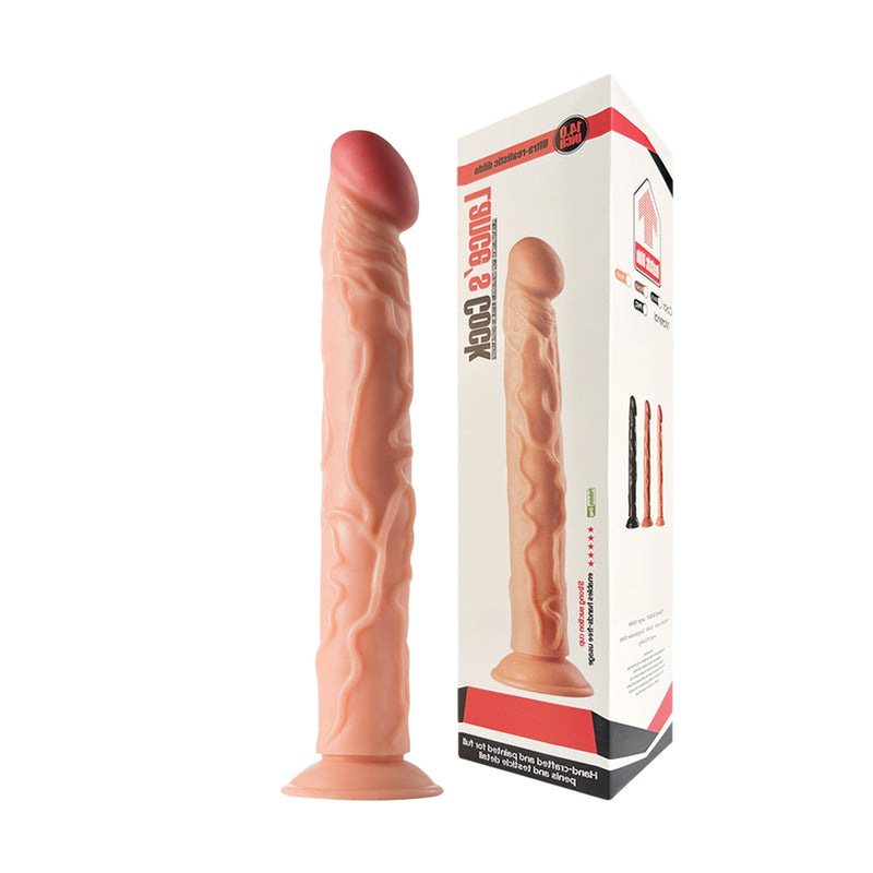 Lance's - PVC Dildo with Suction Cup - 35.1 cm - Light Skin Tone - Erotiekvoordeel.nl