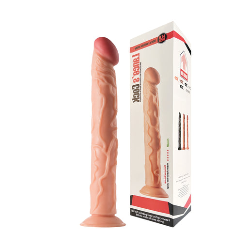 Lance's - PVC Dildo met Zuignap - 35,5 cm - Lichte Huidskleur-Erotiekvoordeel.nl