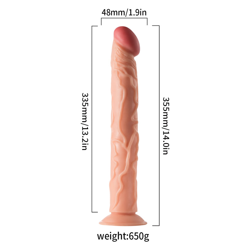 Lance's - PVC Dildo with Suction Cup - 35.1 cm - Light Skin Tone - Erotiekvoordeel.nl
