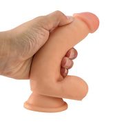 Lance's - PVC Dildo met Balzak - 17,0 cm - Lichte Huidskleur-Erotiekvoordeel.nl